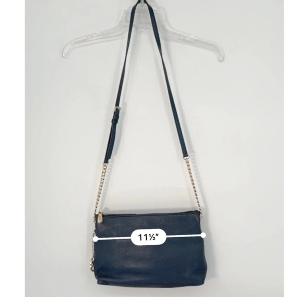 Michael Kors Jet Set East West Crossbody Bag Navy Blue Pebbled Leather 40-18‎